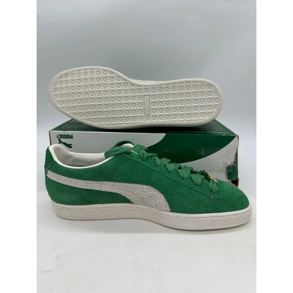 Puma Suede Fat Lace Men's Size 13 Green White Athletic Shoes 393167 02